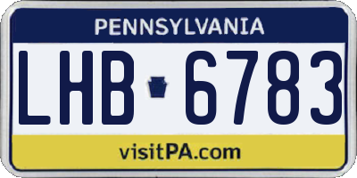 PA license plate LHB6783