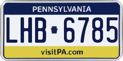 PA license plate LHB6785