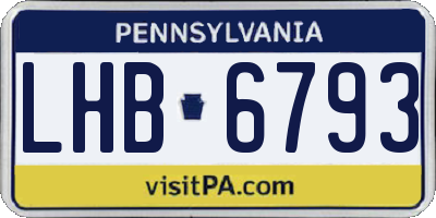 PA license plate LHB6793