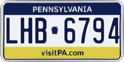 PA license plate LHB6794