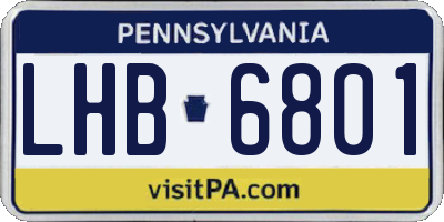 PA license plate LHB6801