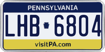 PA license plate LHB6804
