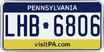 PA license plate LHB6806