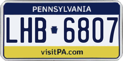 PA license plate LHB6807