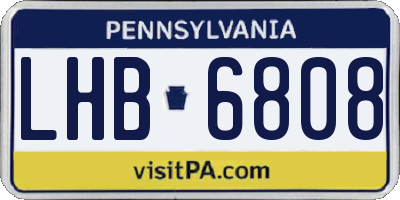 PA license plate LHB6808