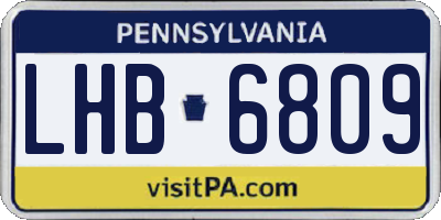 PA license plate LHB6809