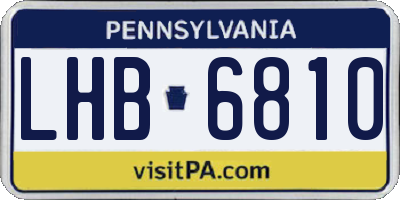 PA license plate LHB6810