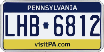 PA license plate LHB6812