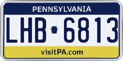 PA license plate LHB6813