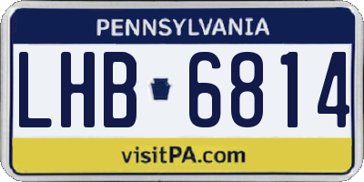 PA license plate LHB6814