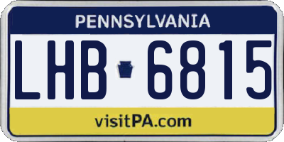 PA license plate LHB6815