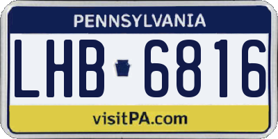 PA license plate LHB6816