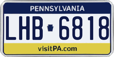 PA license plate LHB6818
