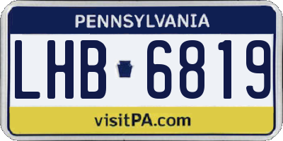 PA license plate LHB6819