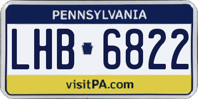 PA license plate LHB6822
