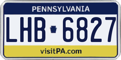 PA license plate LHB6827