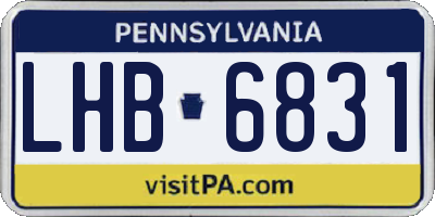 PA license plate LHB6831