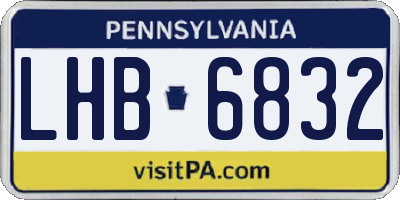 PA license plate LHB6832