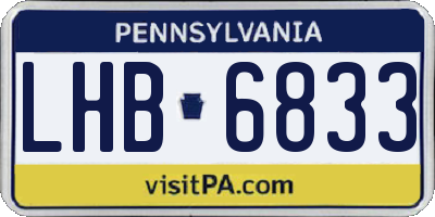 PA license plate LHB6833