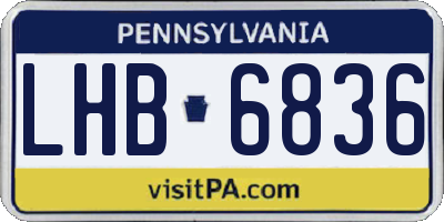 PA license plate LHB6836
