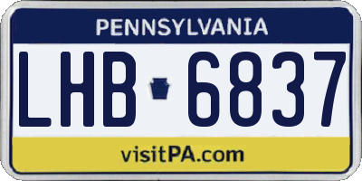 PA license plate LHB6837