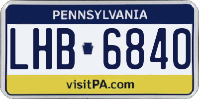 PA license plate LHB6840