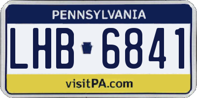 PA license plate LHB6841