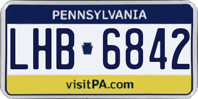 PA license plate LHB6842