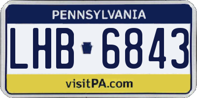 PA license plate LHB6843
