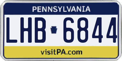 PA license plate LHB6844