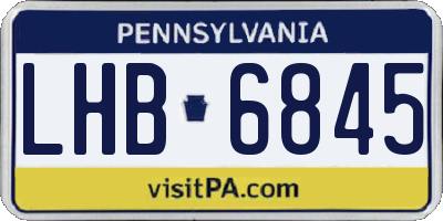 PA license plate LHB6845