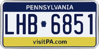 PA license plate LHB6851