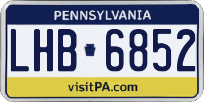 PA license plate LHB6852