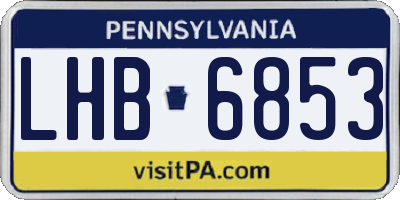 PA license plate LHB6853