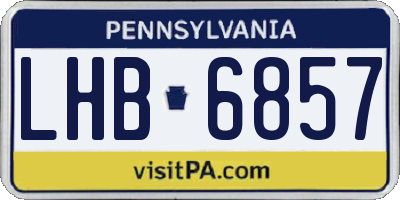 PA license plate LHB6857
