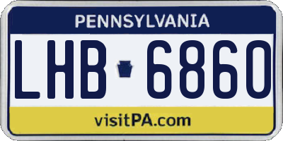 PA license plate LHB6860