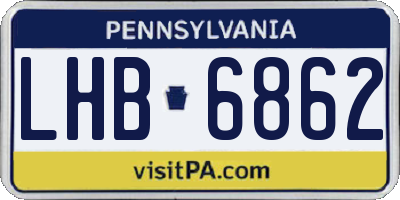 PA license plate LHB6862