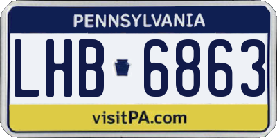 PA license plate LHB6863