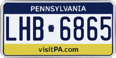 PA license plate LHB6865