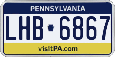 PA license plate LHB6867