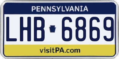 PA license plate LHB6869