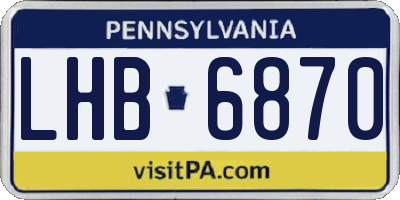 PA license plate LHB6870