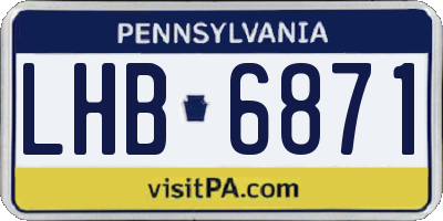 PA license plate LHB6871