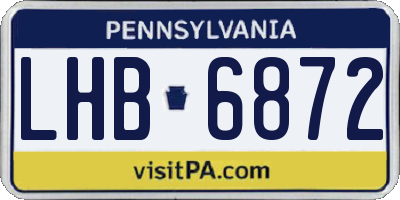 PA license plate LHB6872