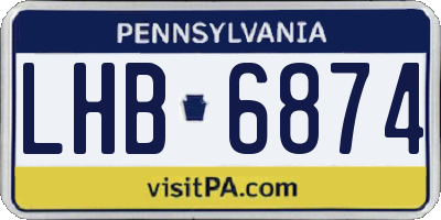 PA license plate LHB6874