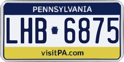 PA license plate LHB6875