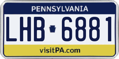 PA license plate LHB6881