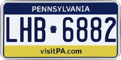 PA license plate LHB6882