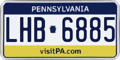 PA license plate LHB6885