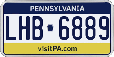 PA license plate LHB6889